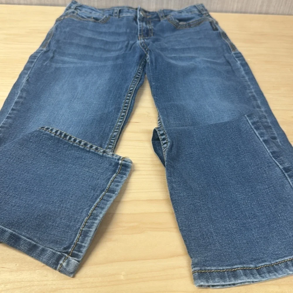 Silver Tammy Triple 5 Jeans youth Straight Leg Blue Denim adjustable waist sz 16